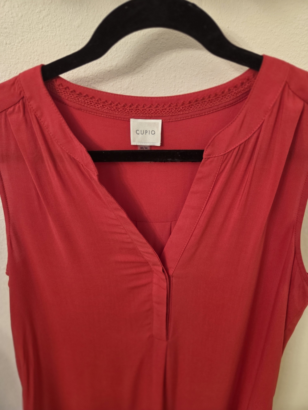 Sleeveless V-Neck Red Midi Dress by - Picture 4 of 5